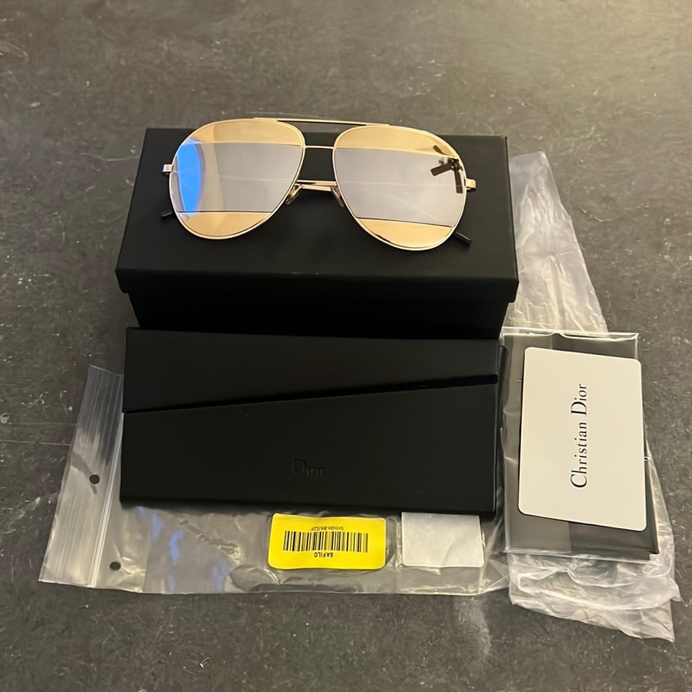 Gold Gray Mirror Aviator Unisex Sunglasses